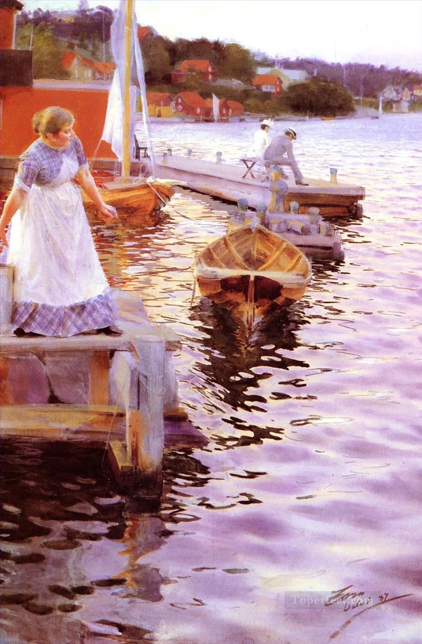 Vagskvalp foremost Sweden Anders Zorn Oil Paintings